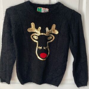 NWT Kids Sequins Rudolph Sweater Sz L